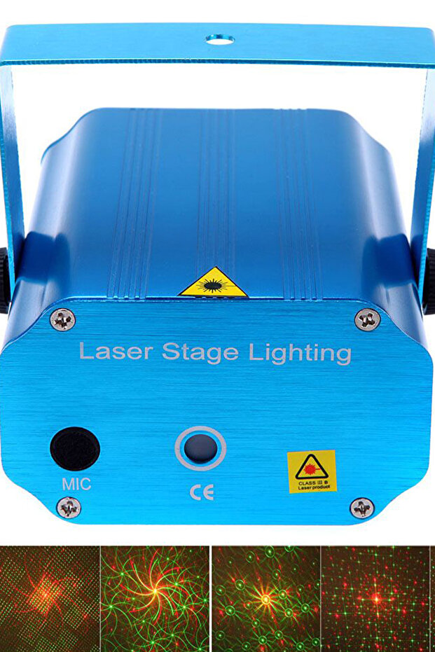 DİSKO LAZER PROJEKTÖR RGB LED AYDINLATMALI MİNİ SAHNE PARTİ LAZER SHOW - 5