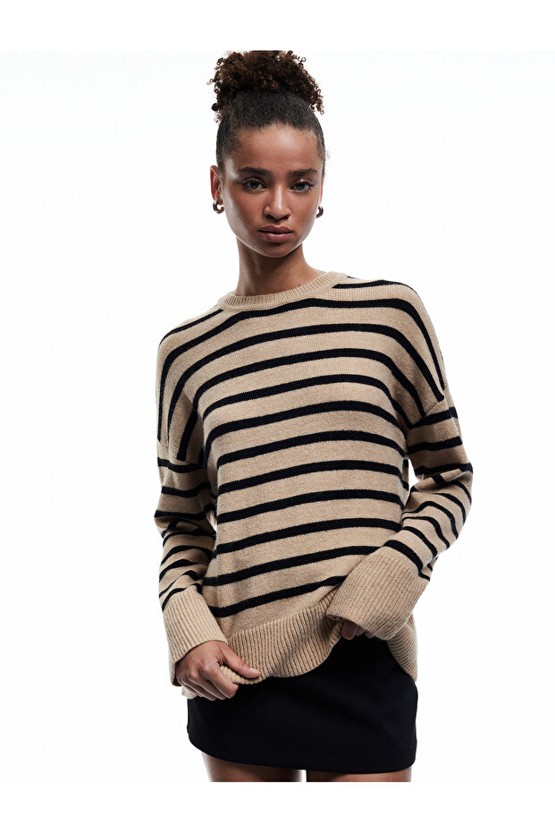 Striped Crew Neck Knitwear Sweater
