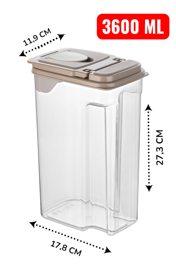 Double Function Lid Food Storage Container Modern Practical Pouring System Grain Storage Container 3600ml - 2