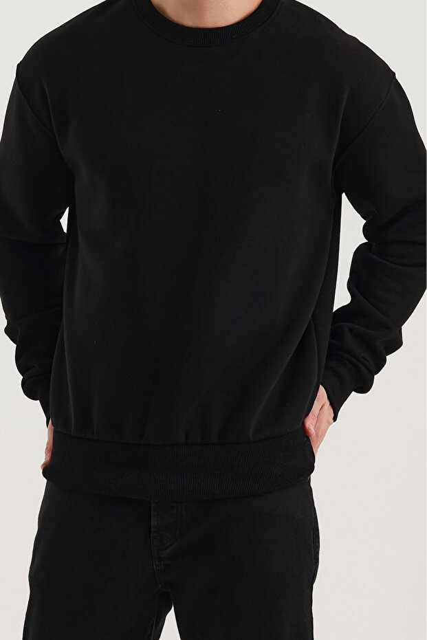 Erkek Basic Uzun Kollu Salaş 3 Lü Sweatshirt - 7