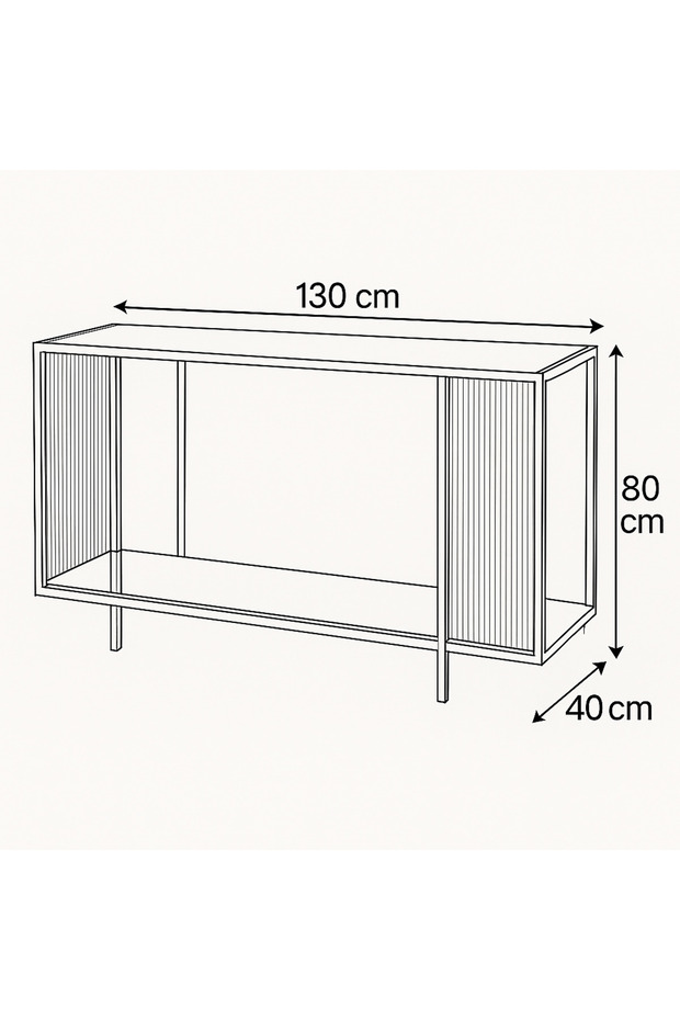 Modern glass console with a marble touch and simple elegance that suits various spaces. - 4