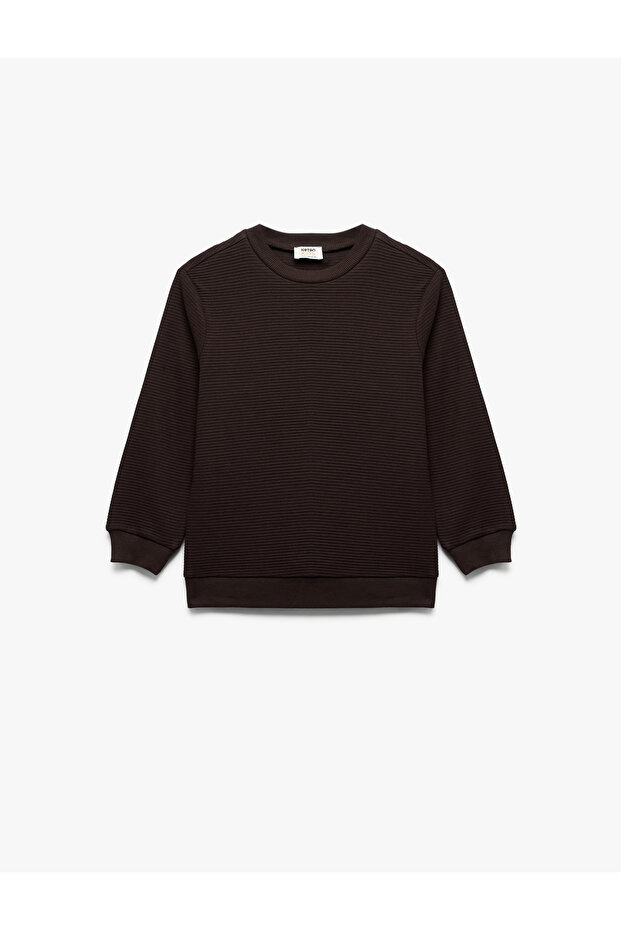 Cotton Long Sleeve Crew Neck Basic Sweatshirt