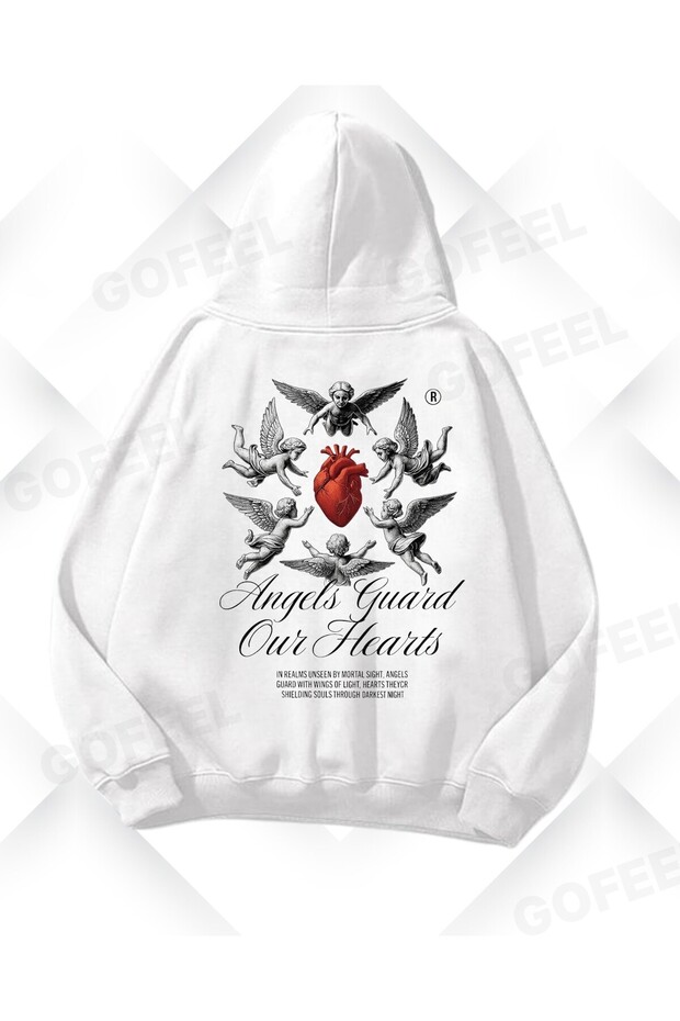 Harajuku Y2K White Angels Printed Oversize Unisex Sweatshirt