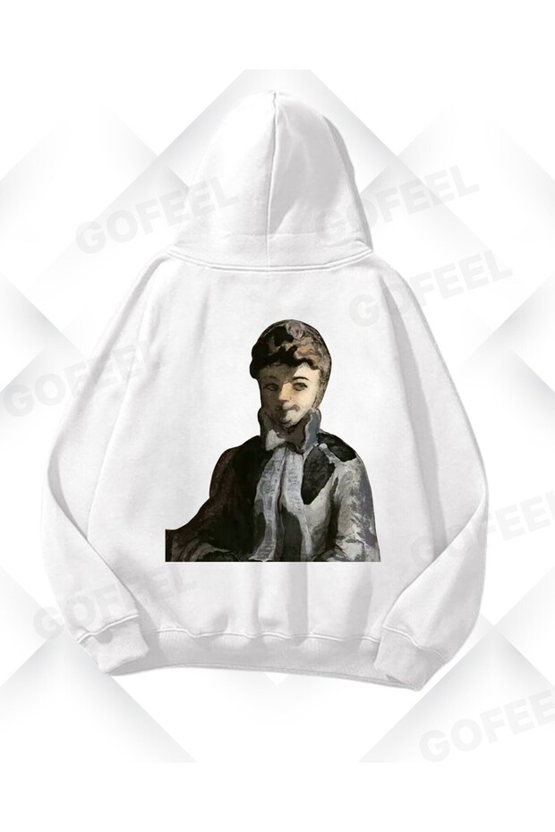Harajuku Y2K White Retro Portrait Printed Oversize Unisex Sweatshirt