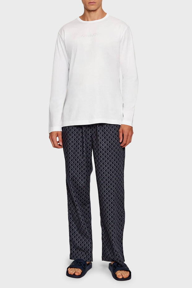 Jakarlı Logolu % 100 Pamuk Relaxed Fit Pijama Takımı LV00NM295333E Erkek PİJAMA TAKIMI - 1