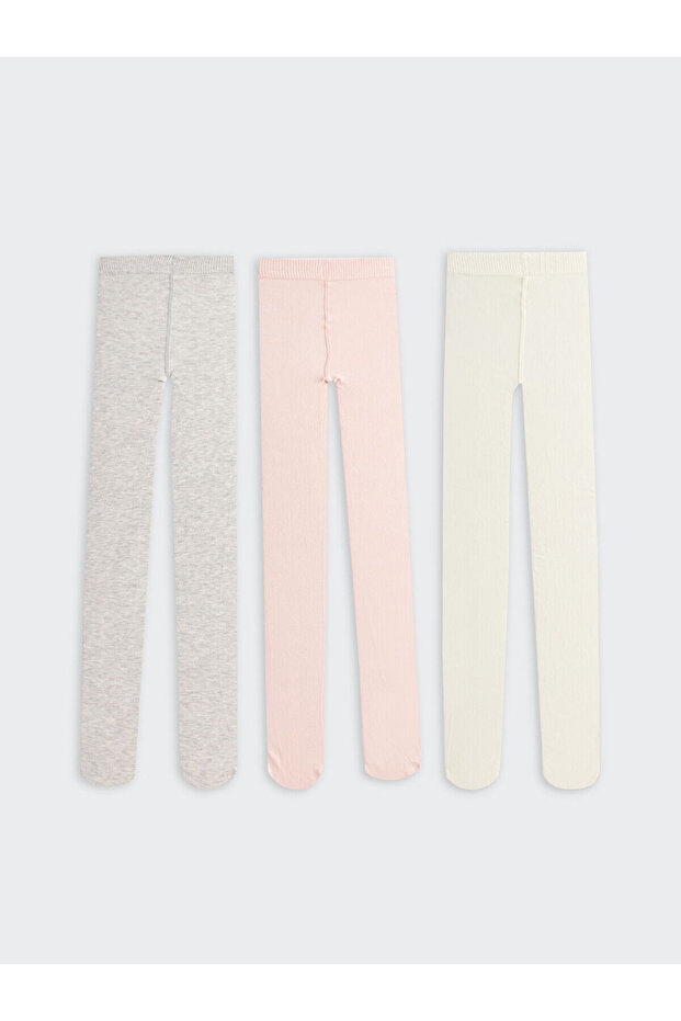 Pembe Basic Kız Çocuk Külotlu Çorap 3'lü - 1