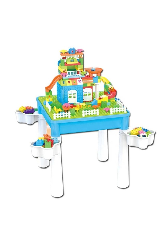 Building Block Table, Children's Multi-functional Building Block Table Puzzle Game Table With Chair - 1