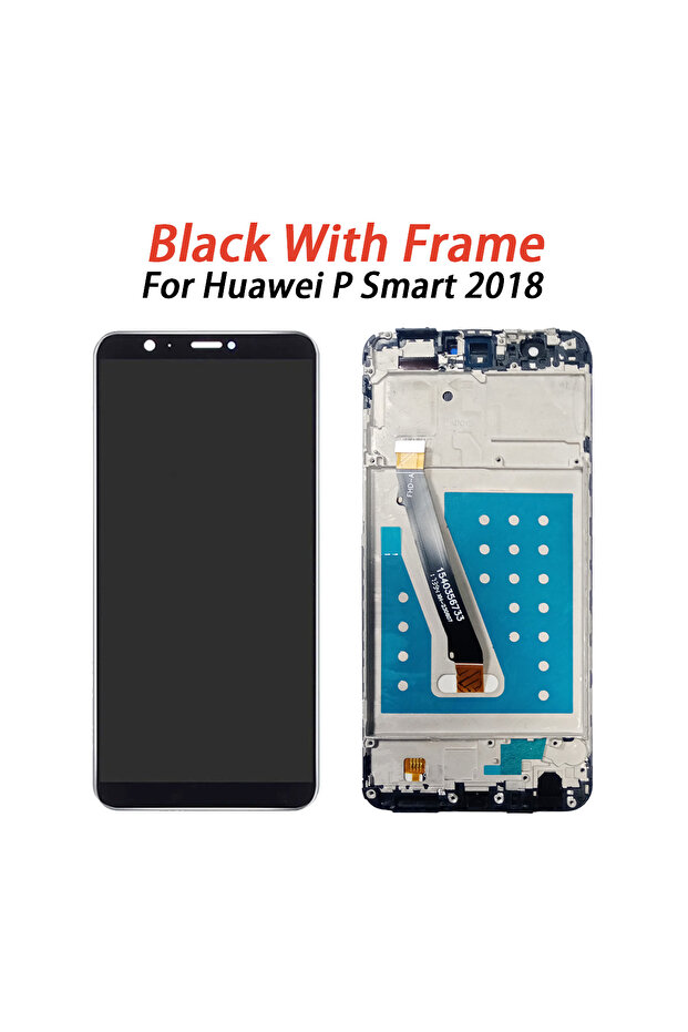 شاشة لمس LCD FIG-LX1 LX2 LX3 FIG-LA1 سوداء مع إطار لهاتف Huawei P Smart 2018 - 1