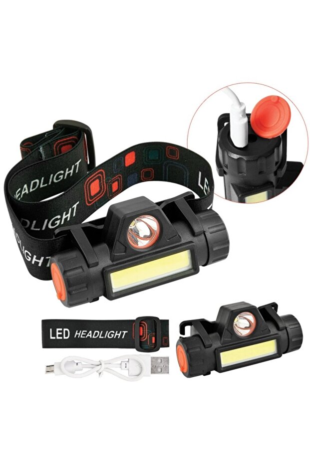 Lanternă frontală LED cu încărcare USB - 5