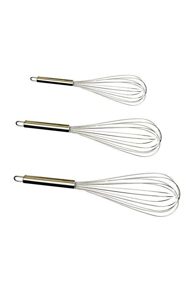 Beta Egg Whisk Set of 3 Pieces Silver 8, 10, 12 inches