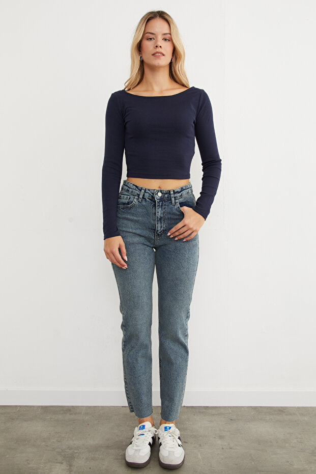 Basic Kayık Yaka Modal Bluz - 3