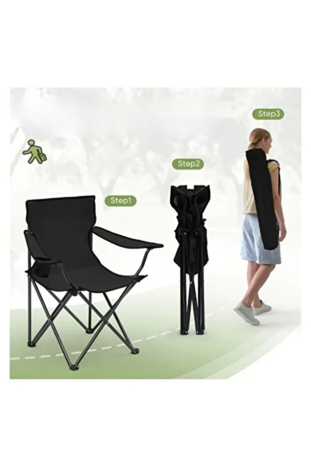 Camping chair set consisting of 4 folding chairs made of Oxford cloth and metal legs - comfortable and lightweight, - 6