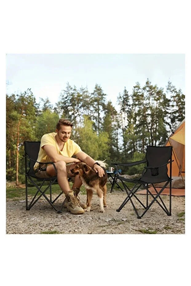 Camping chair set consisting of 4 folding chairs made of Oxford cloth and metal legs - comfortable and lightweight, - 4