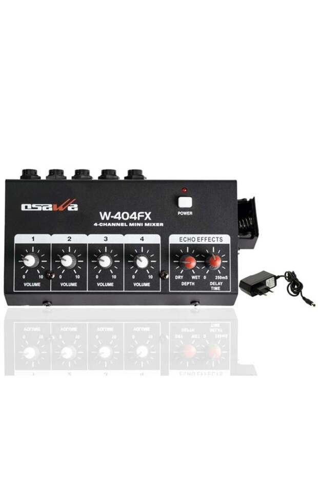 Osawa Mikrofon Giriş-1 Line Çıkış Eko’lu 4 Kanal 20 Db Adaptörlü Mini Mikrofon Çoğaltıcı W-404fx - 1