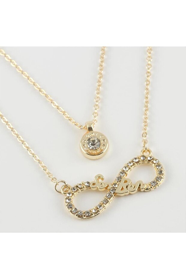 Ds-Derin Sen Ben Written Infinity Figured New Season Double Necklace-Yellow
