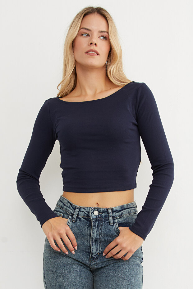 Basic Kayık Yaka Modal Bluz - 4