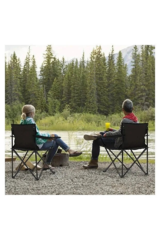 Camping chair set consisting of 4 folding chairs made of Oxford cloth and metal legs - comfortable and lightweight, - 3