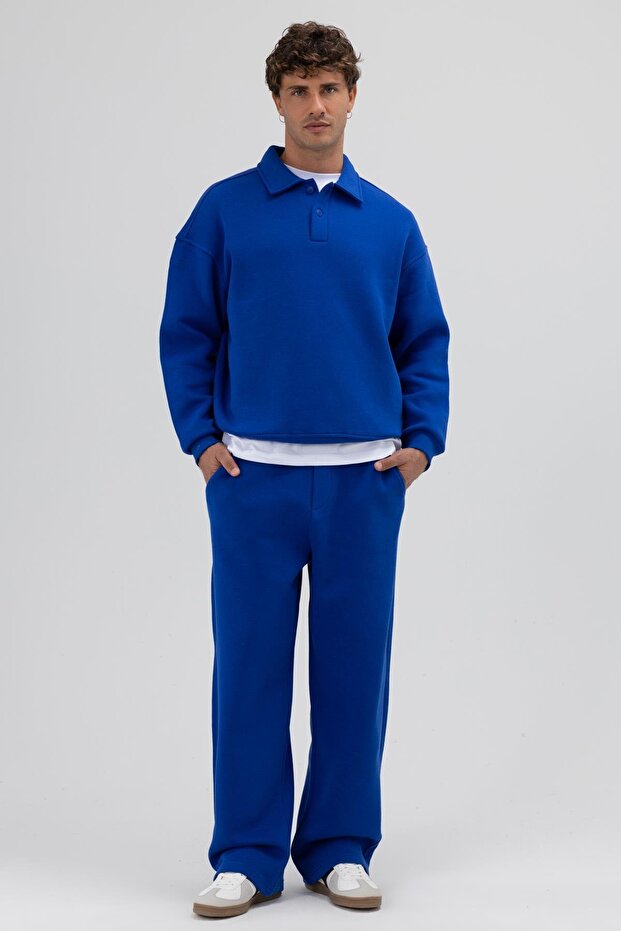 Basic Polo Yaka Sweatshirt Saks - 1