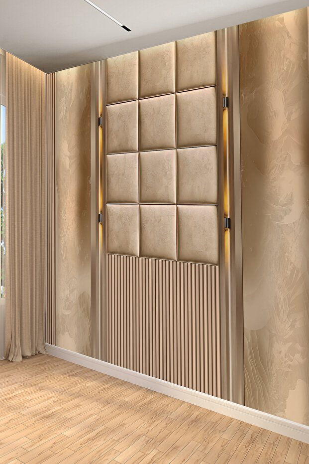 Panel Desenli Tek Parça Tekstil Duvar Kağıdı - 1