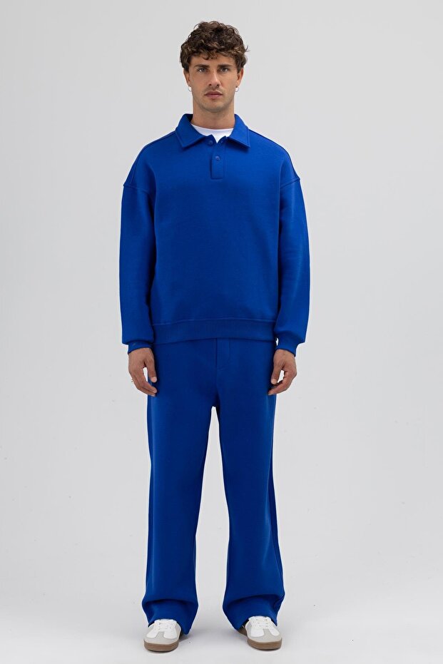 Basic Polo Yaka Sweatshirt Saks - 2