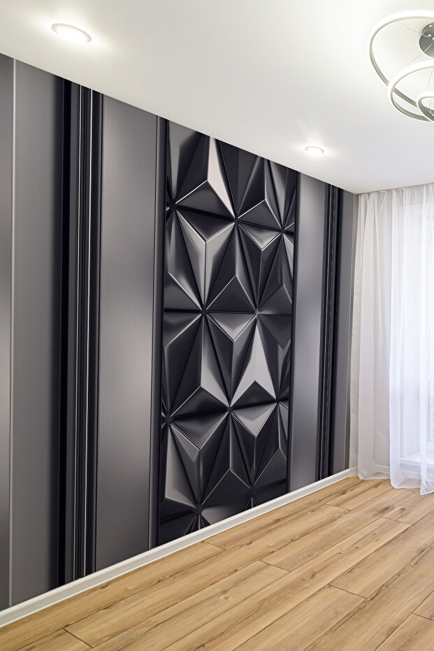 Black Diamond 3D Tek Parça Tekstil Duvar Kağıdı - 1