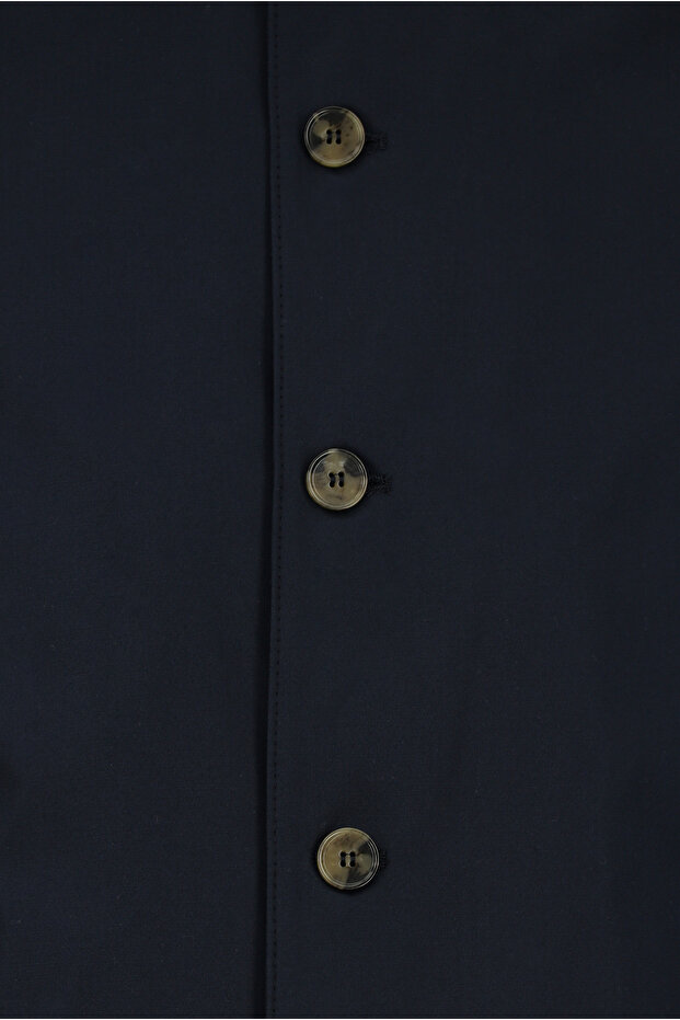 Regular Fit Düz Pardesü - 3