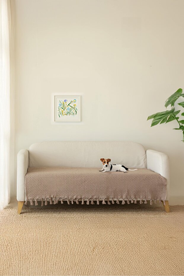 Beige Star Floor Covering Sofa, Sofa Bed, Sofa Cover/Shawl 115X200 cm (Milk Coffee)
