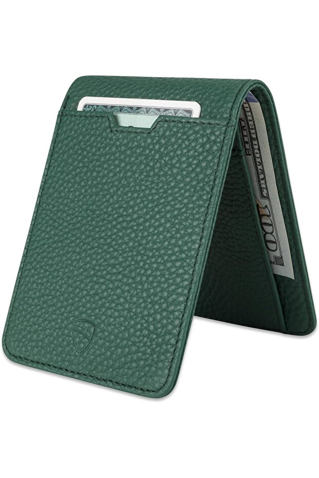 MANHATTAN Slim RFID Blocking Bifold Leather Wallet for Men - Minimalist Front Pocket Card