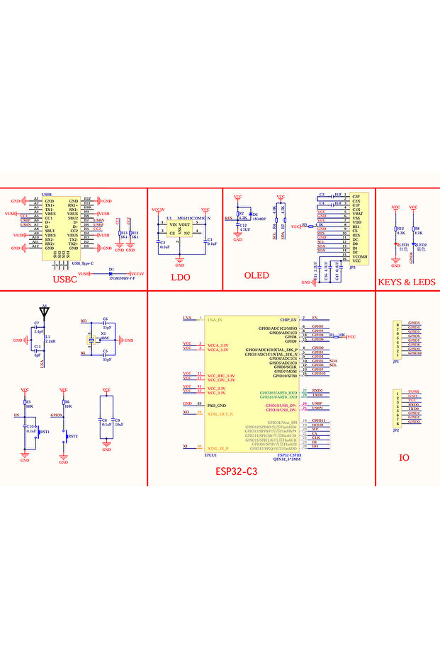 ESP32 C3 0.42inch Oled Lcd Super Mini Geliştirme Kartı Wifi Bluetooth Type-C Usb 160Mhz 4MB Flash - 8