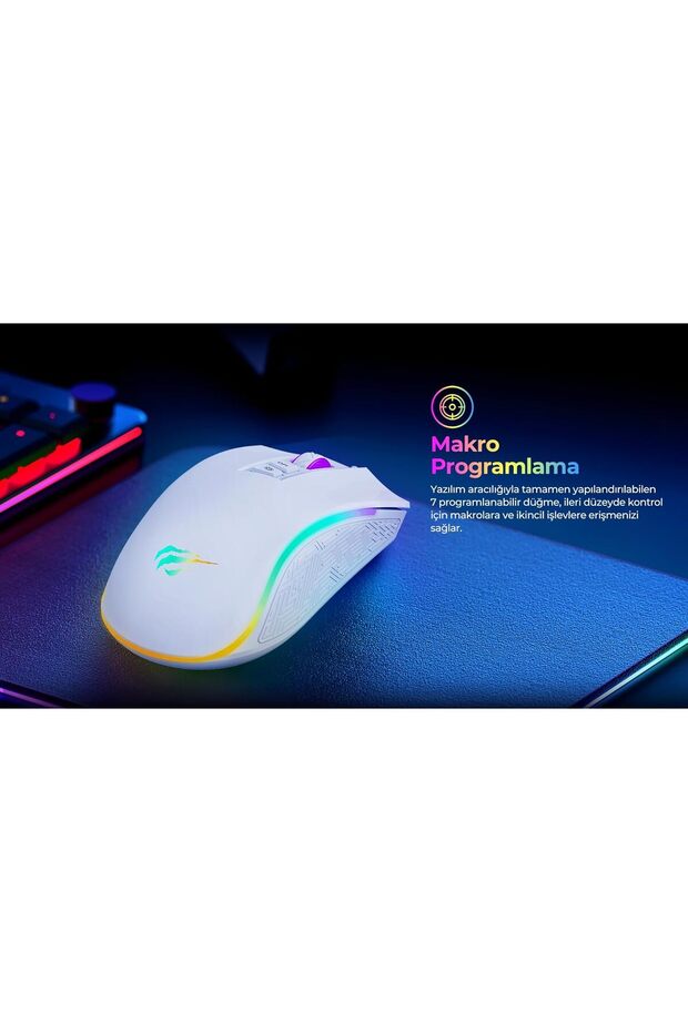 RGB Gaming Mouse - Precision Optical Sensor, Customizable DPI, Ergonomic Design, Programmable - 3
