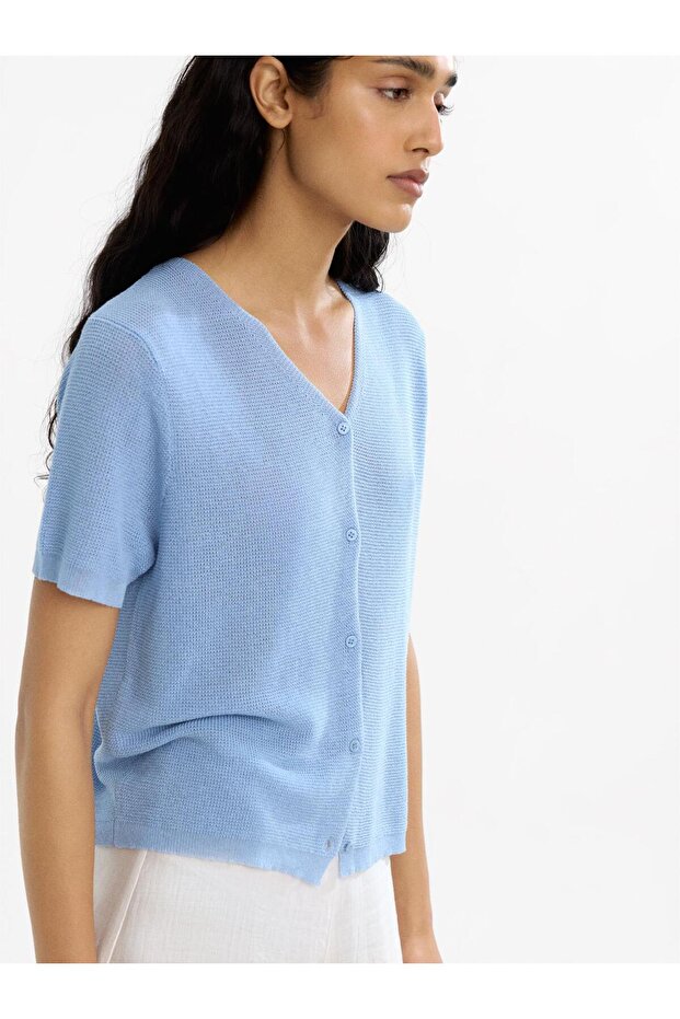 Kısa Kollu Örme Hırka - 2