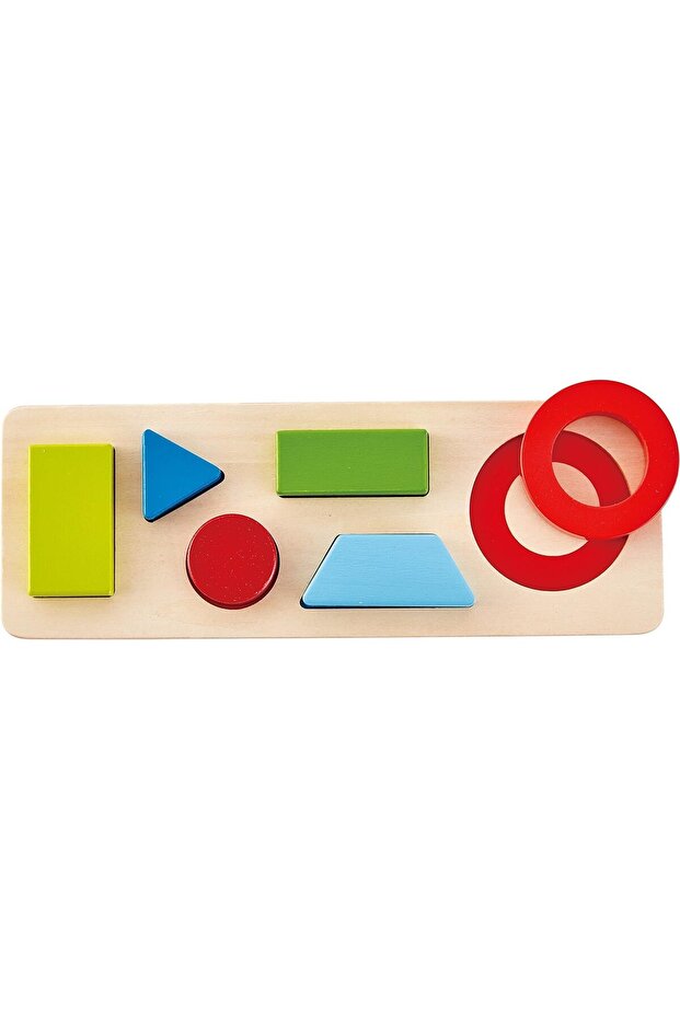Geometry Puzzle, Wooden Geometric Shapes, Learning & Educational Puzzle, Wooden Toy, 7 Pieces - 1