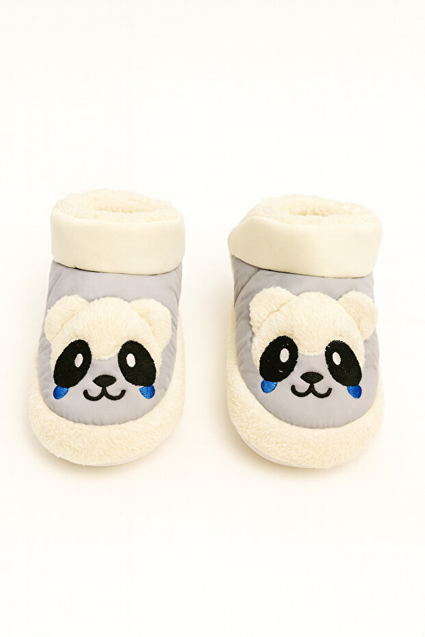 Bebek Çocuk Figürlü Panduf Kaymaz Tabanlı Sevimli Ev Botu Ev Ayakkabısı - 1
