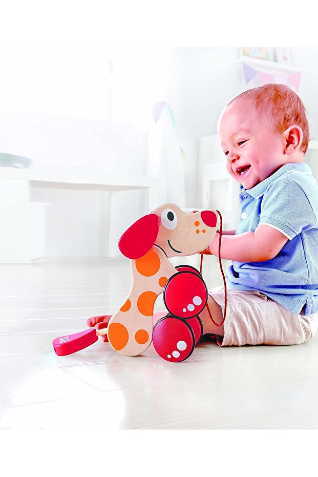 Walk-A-Long Puppy Wooden Pull Toy for Toddlers
