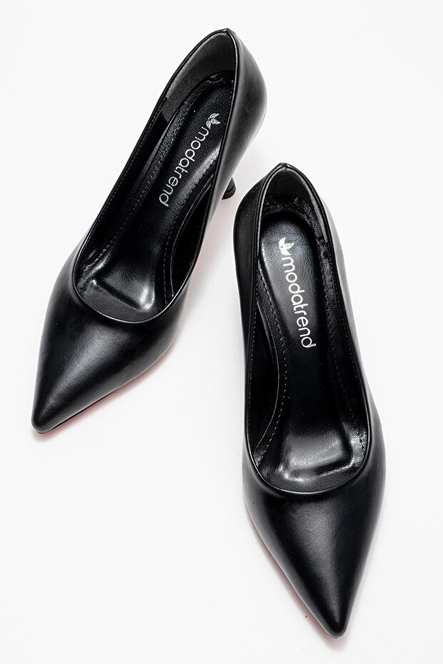 Kadın Stiletto Ayakkabı; SİYAH CİLT - 6