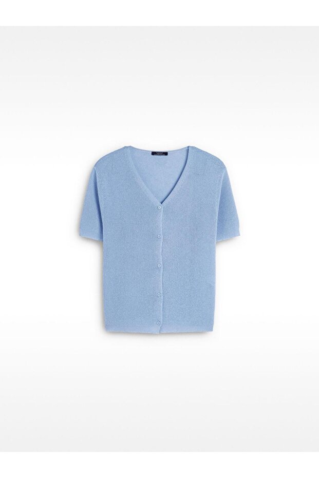 Kısa Kollu Örme Hırka - 5