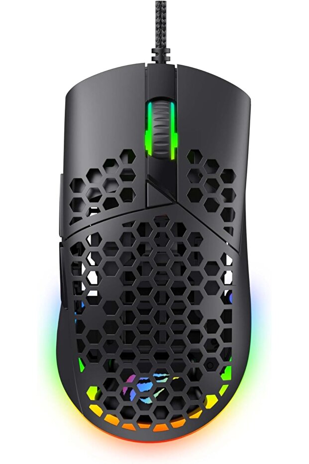 Wired Gaming Mouse RGB Gaming Mouse Ultra Lightweight Honeycomb Case Adjustable 7200 DPI 7 Programma