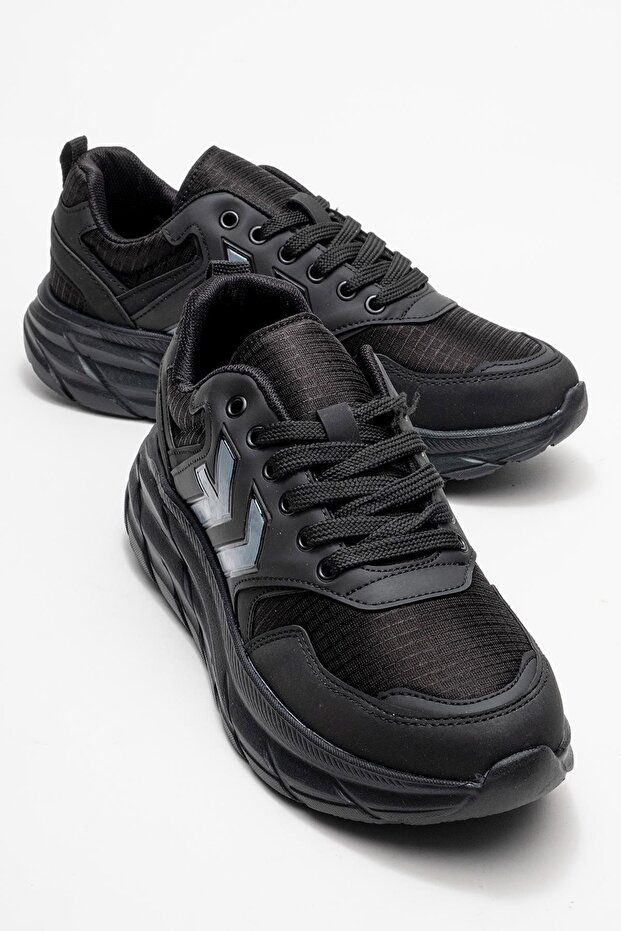 Lace-Up Men's Sneakers Black Smoke
