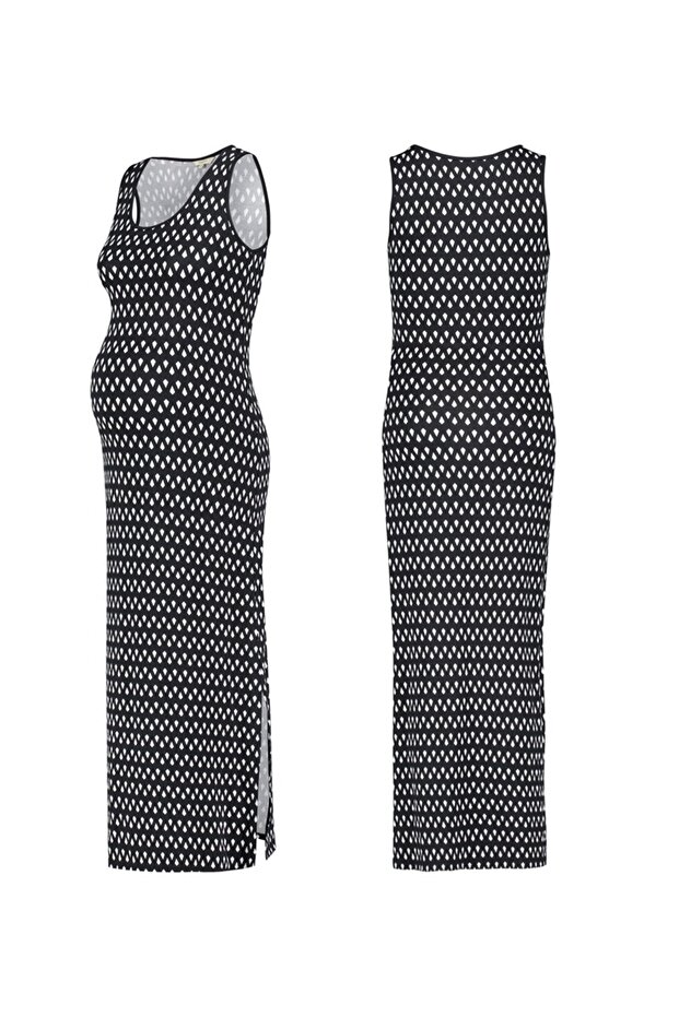 Rochie lunga gravide cu imprimeu - 1