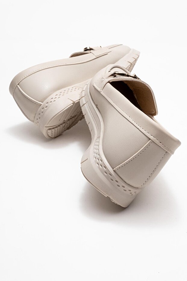 Triko Rahat Yumuşak Tabanlı Kadın Ayakkabı BEJ CİLT - 4