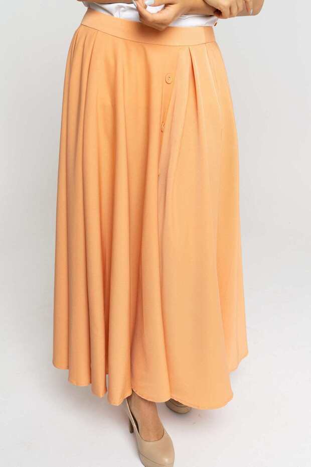 تنورة ماكسي سادة مكشكشة - 1