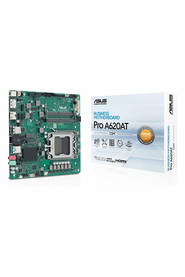 Pro A620AT-CSM DDR5 (4800MHz)OC M.2 HDMI/DP PCIe 4.0 AM5 mITX Anakart