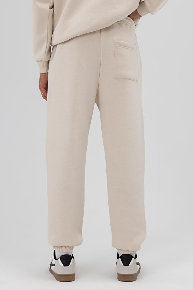 Basic Paça Lastikli Eşofman Alt Taş - 3