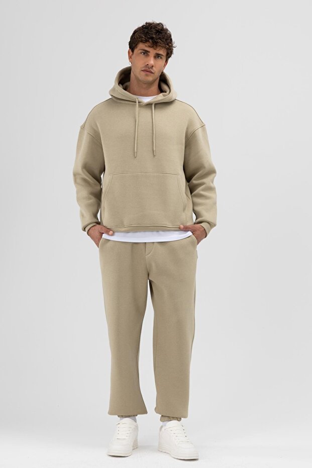 Basic Paça Lastikli Eşofman Alt Haki - 6