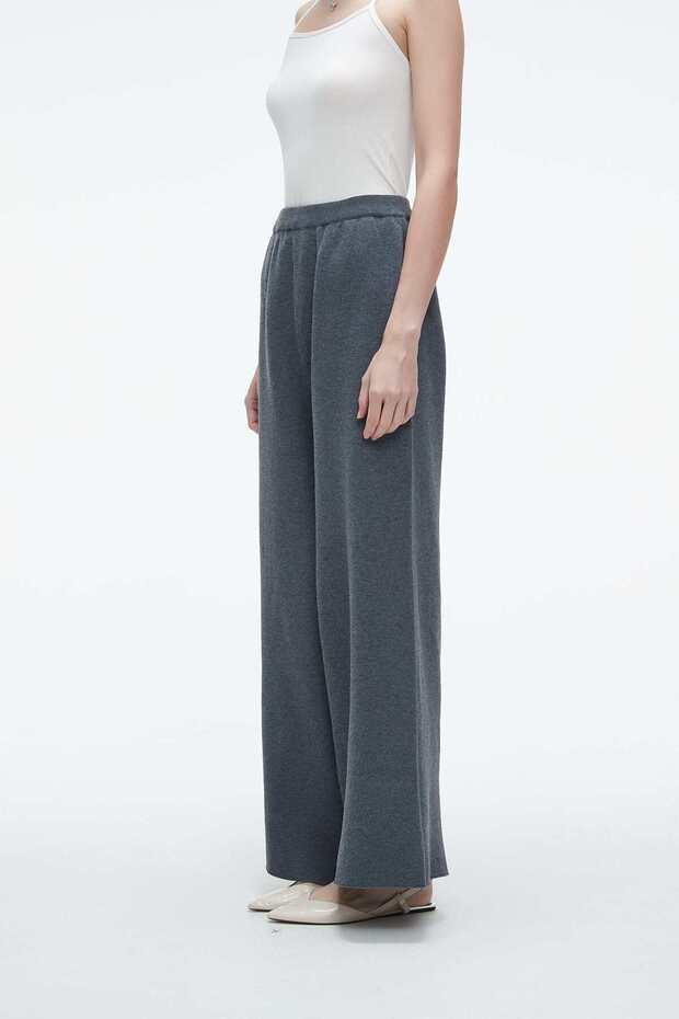 Solid Full Length Wide-Leg Pants - 2