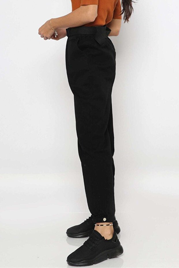 بنطلون سادة عالي الخصر - 1