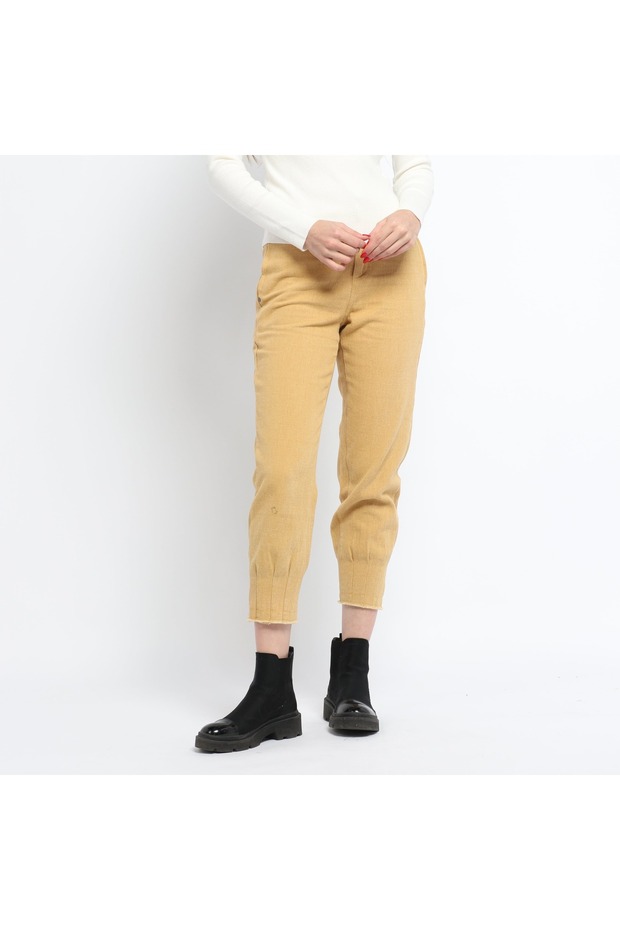 Solid Cuffed Pants - 1