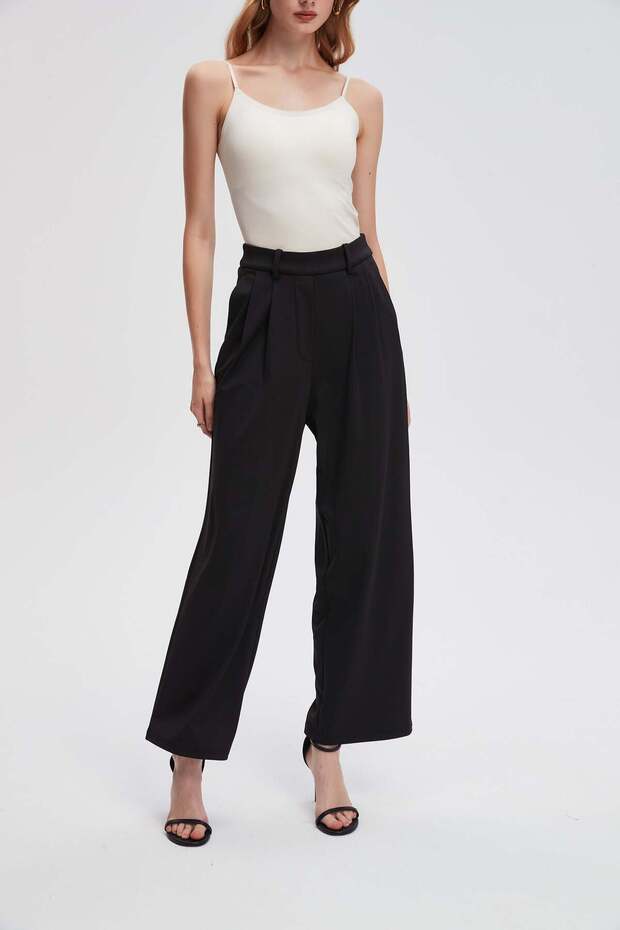 Pleated Long Pants - 1