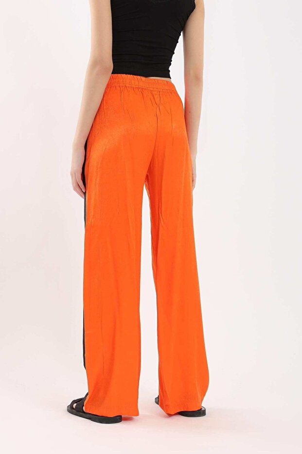 Solid Orange Wide-Leg Pants - 4