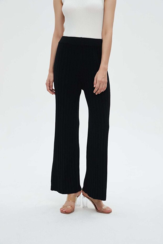 Solid Full Length Bootcut Pants - 1